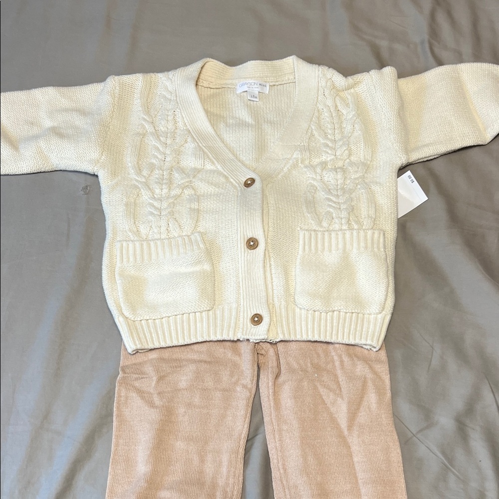 Charming Cream Knit Cardigan for Kids